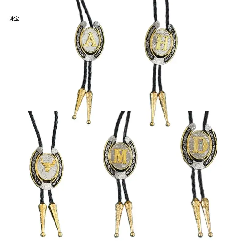 

X5QE Bolo Tie Necktie Western Cowboy Necktie Necklace Male Costume for Sweater