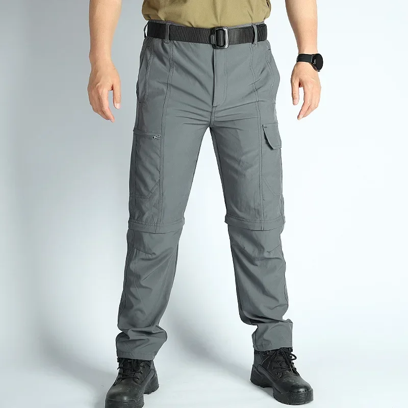 Sneldrogende Broek Heren Afneembare Broekspijpen Elastische Ademende Broek Outdoor Sport Multi-Pocket Cargo Broek Nieuw