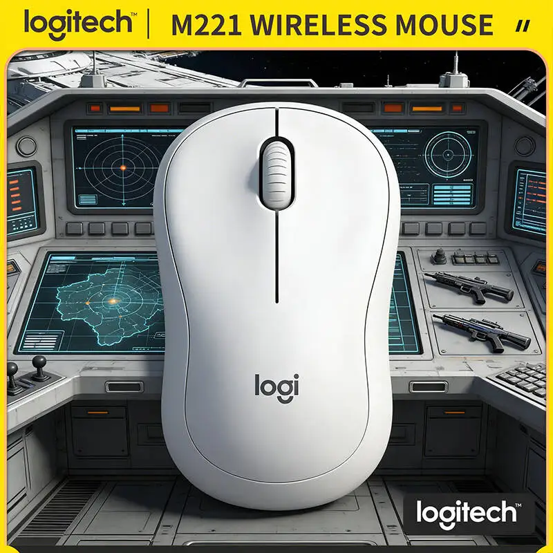 

Беспроводная эргономичная бесшумная мышь Logitech M221 — отслеживание позиции с точностью 1000 DPI, легкий вес 75 г, 18 месяцев автономной работы, идеально подходит для ежедневной работы