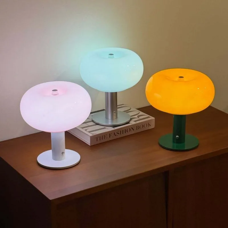 

Glass mushroom rechargeable night light, ornament decorative light night light