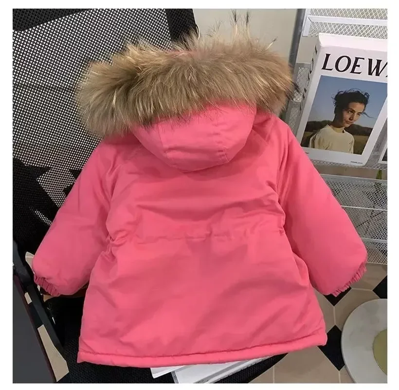 NEW Children's Parkas Winter Hooded Jacket For Girls Winter top Coat Kids Warm Thick Velvet Hooded Baby Coats causal Outerwear