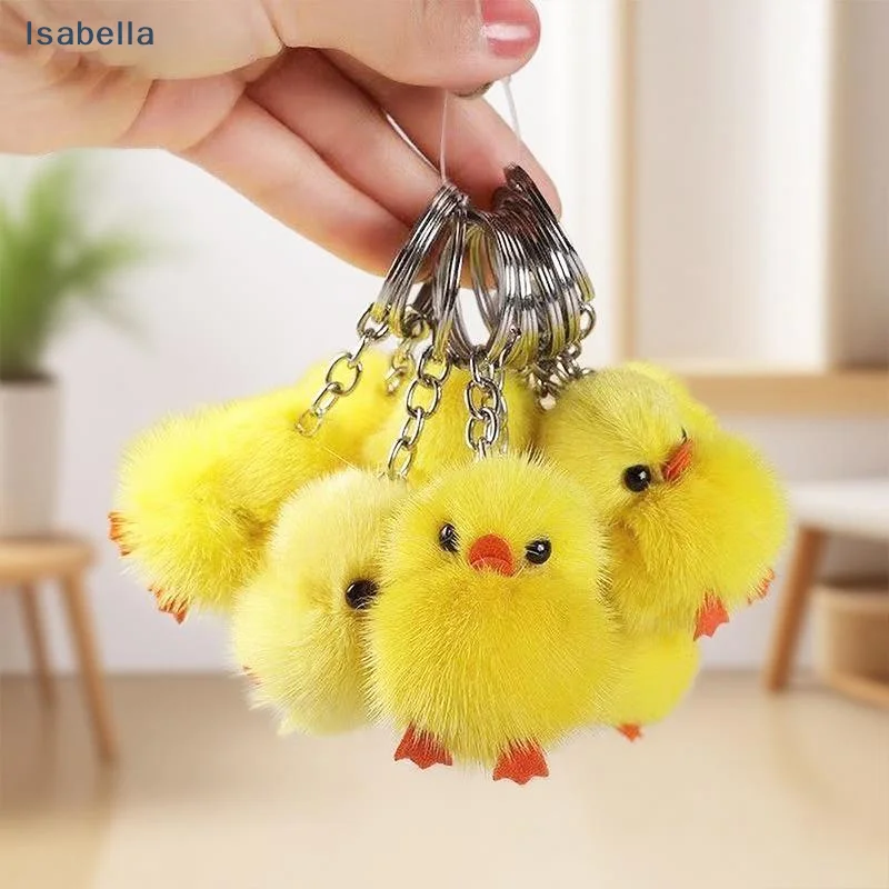 

♩Creative And Cute Chicken Plush Car Keychain Pendant Women's Bag Pendant Cut Keychain Best Friend Gift
