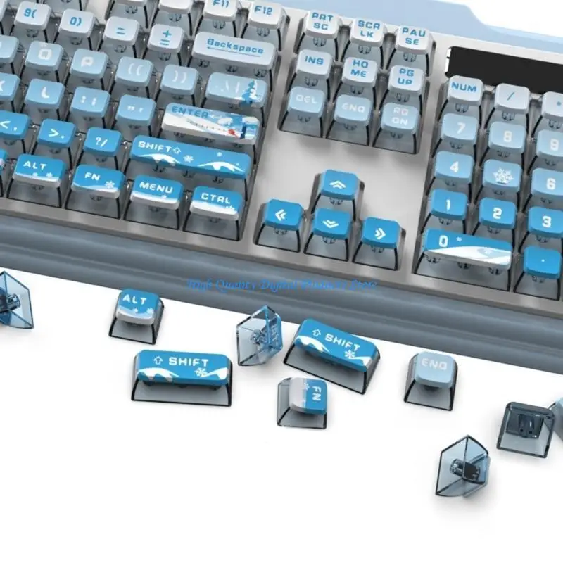 U2JE 116Keys PBT -sleutelhoeken achtergrondverlichting voor mechanische toetsenboards sneeuwpatroon doorgaans