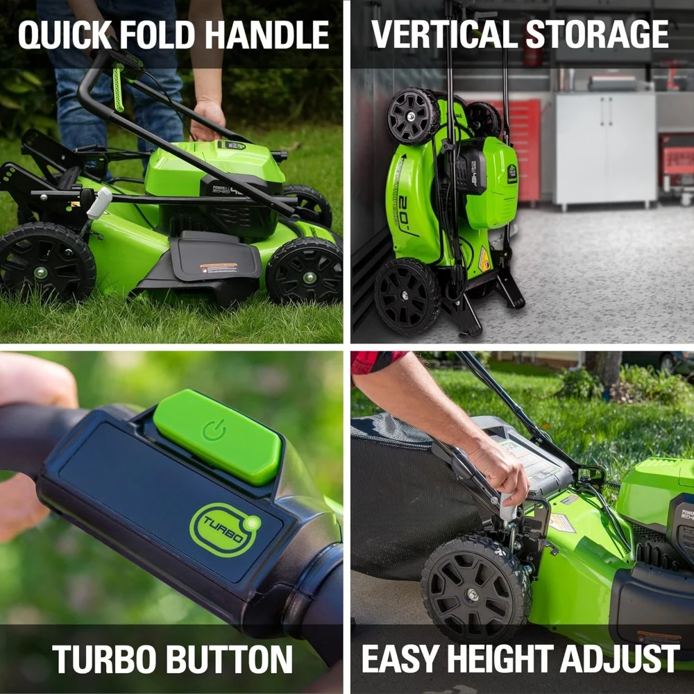 48V (2x24V) 20-Inch Cordless Battery Mower, 12-Inch String Trimmer, and 320 CFM Blower Combo Kit