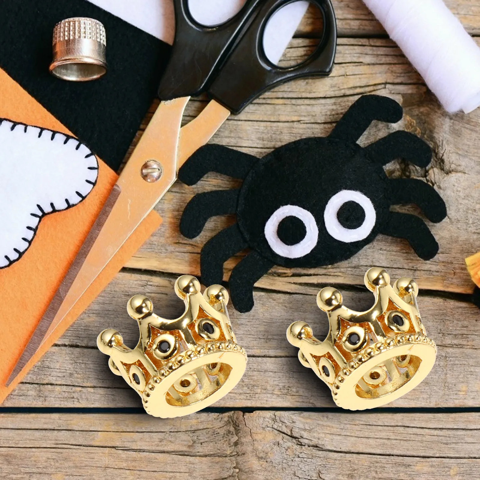 

20 Pcs Decoration Mini Crown Jewelry Rhinestone Embellishment Accessories Zircon Decorations Tiny Golden Man