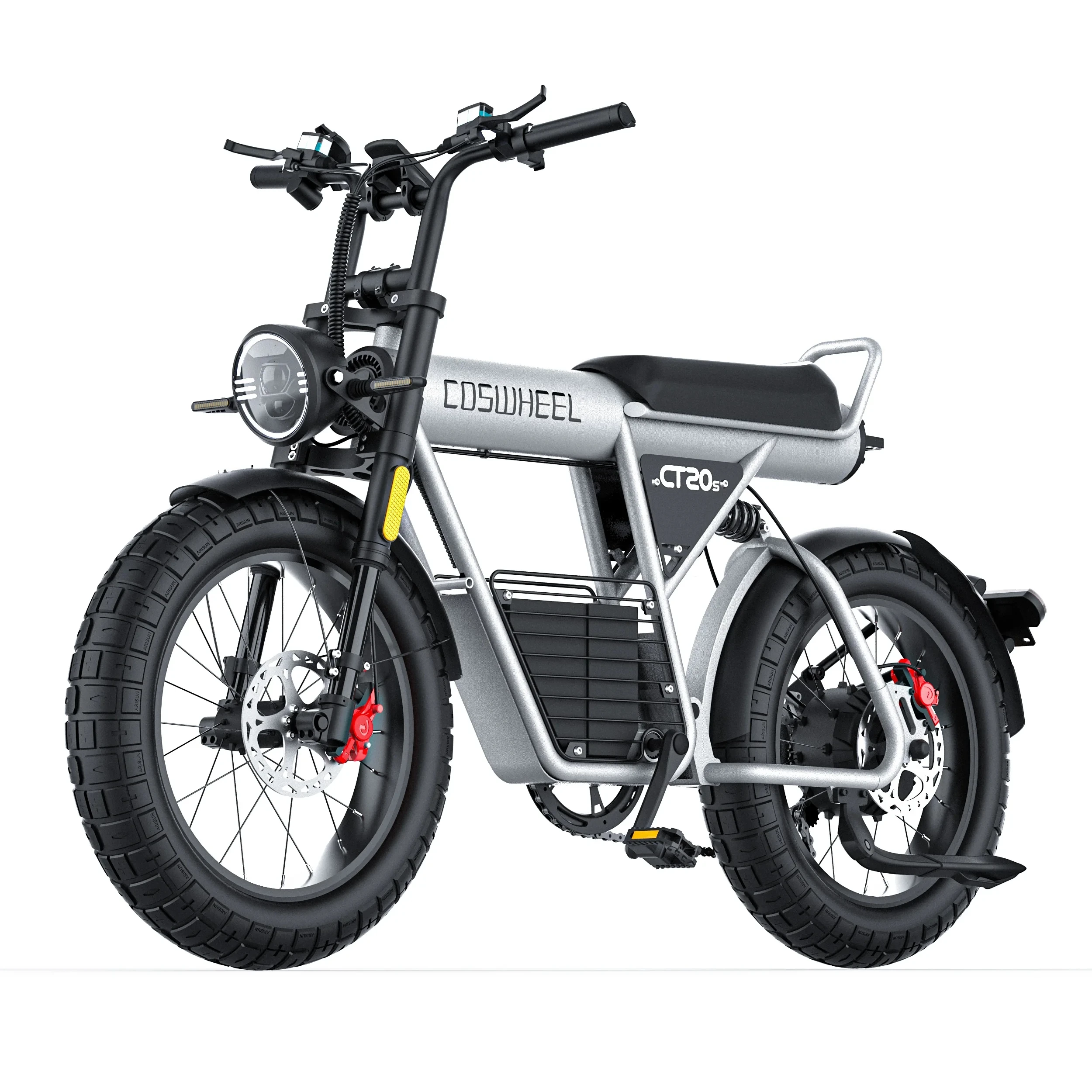 Coswheel Elektrische Fiets Ct20S 3000W Motorfiets Dirtbike Ebike 20 Inch Vetband Fiets 60V 27.5Ah Fietsen Volwassen Elektrische Fiets