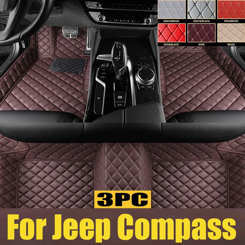 

Car Floor Mats For Jeep Compass 2021 2022 2023 2024 Carpets Foot Pads trunk mat Interior Parts Waterproof Protect Rugs Covers