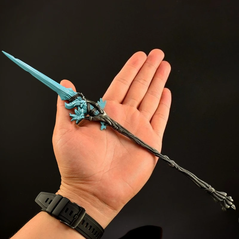 30cm/11.81in elementos periféricos de jogo sonho lança arma modelo katana cosplay adereços artesanato de metal brinquedos ornamentos de mesa presentes do menino