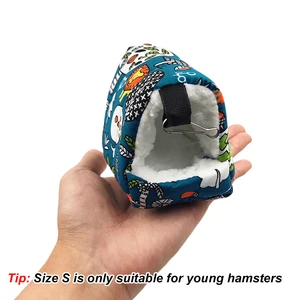 1pc bonito impressão pássaro cama mini gaiola coelho esquilo esteira cobaia ninho casa de hamster pequeno animal dormir cama pet pendurado gaiola 6 principais vendas casinha ninho passarinho - №1