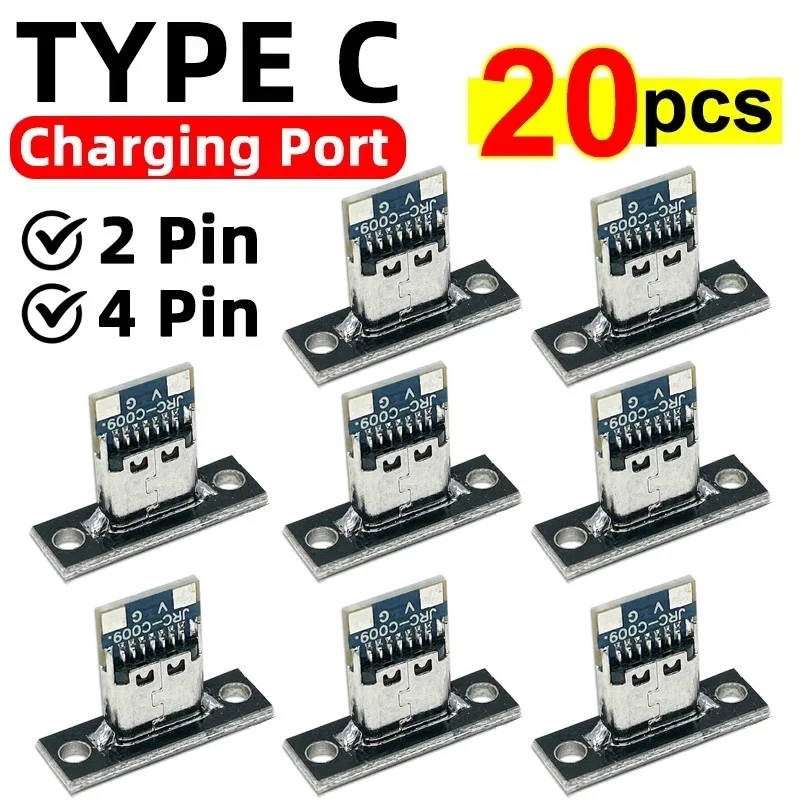 Mini Charger Plug Socket USB C Jack For Electrical Charging Base Small Electrical Charging Base Type C Jack Screw Fixing Plate