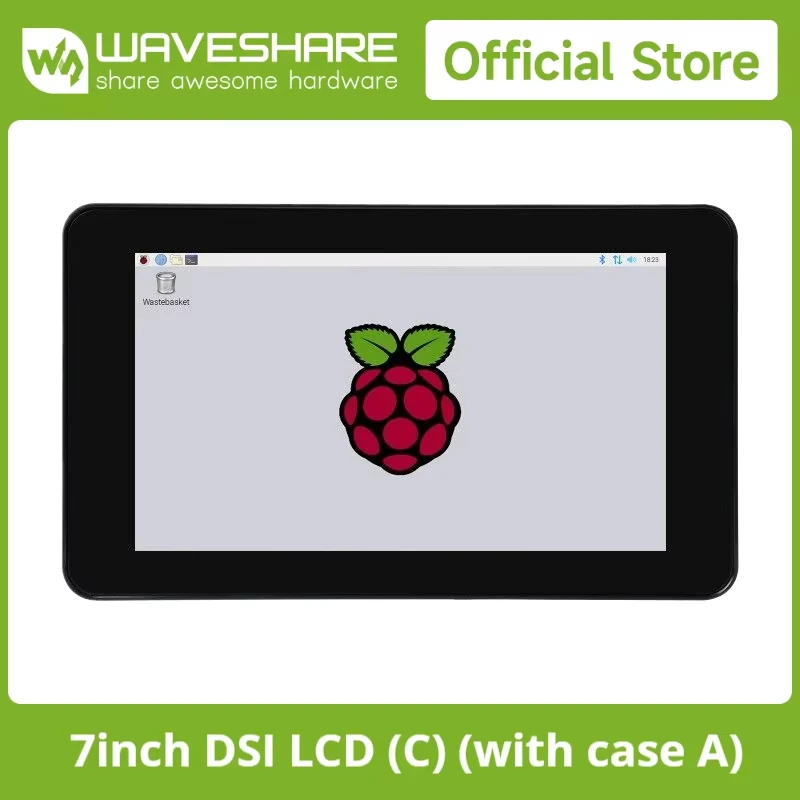 7inch DSI LCD (C) (with case A) Capacitive Touch IPS Display for Raspberry Pi with Protection Case 1024x600 DSI Interface