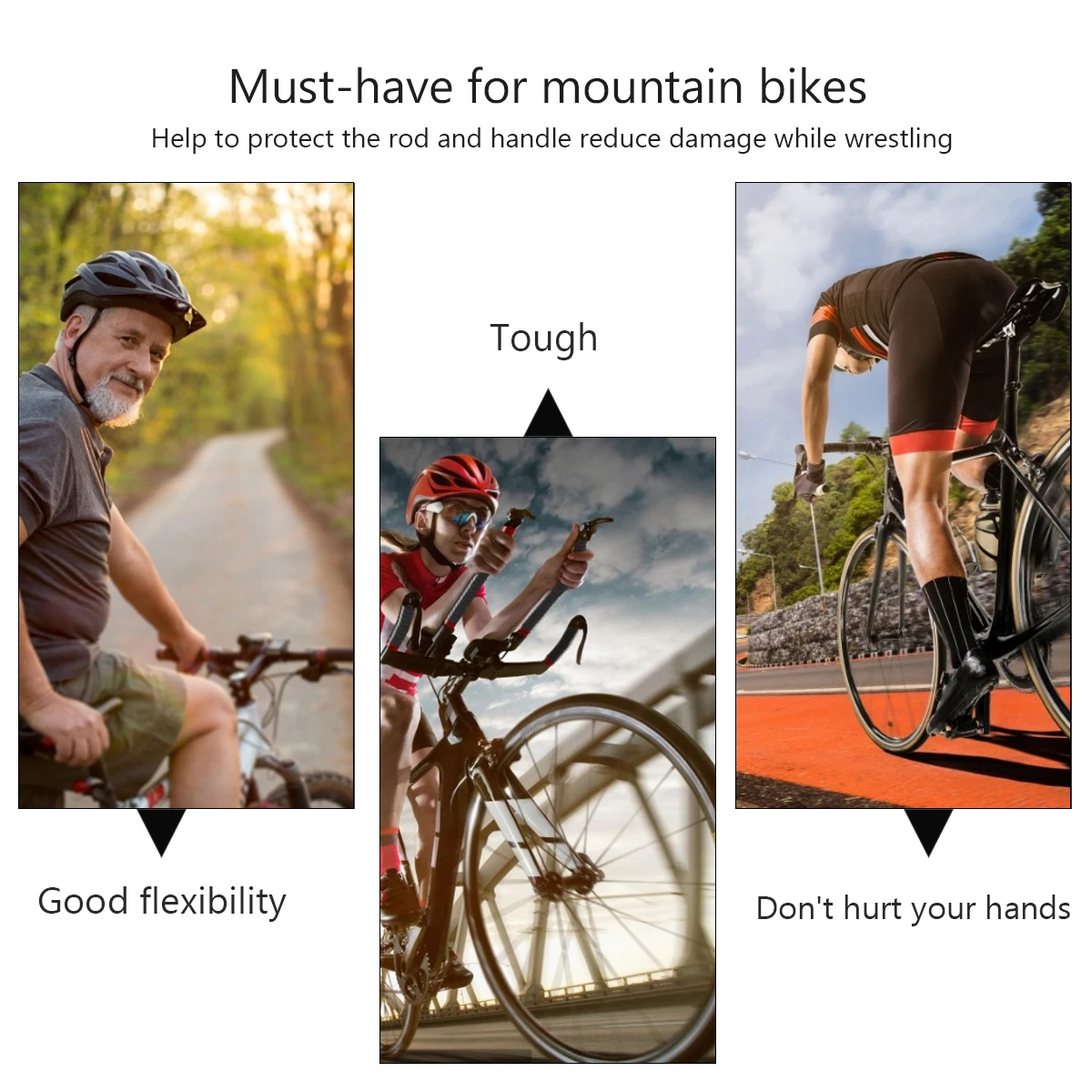 

Anti-Slip Bike Handlebar Fixed Ring Durable Grip Wraps for Road Mountain Adult Bikes Buckle Pipe Protective