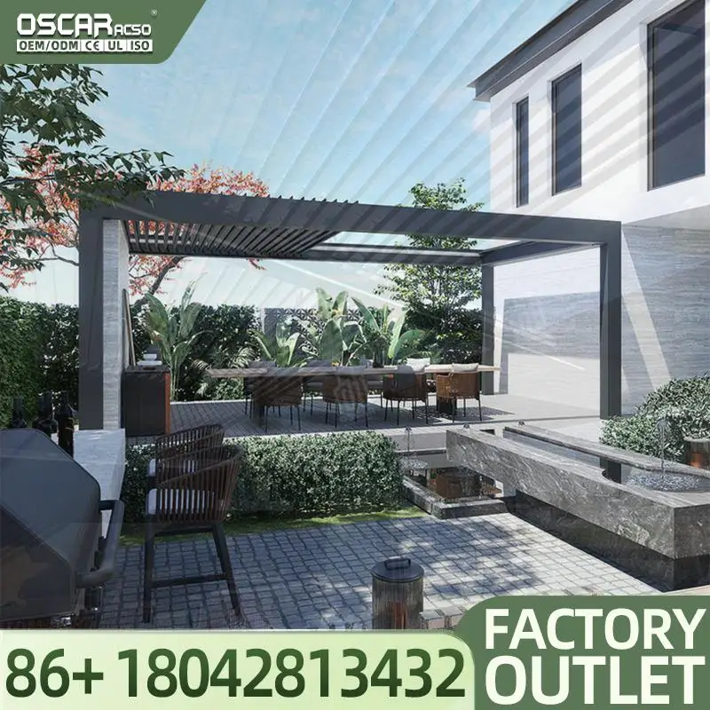 أفضل بيع صديقة للبيئة في الهواء الطلق غطاء المناخ الحيوي مقاوم للماء هيكل من الألومنيوم لحديقة الفناء الخلفي العريشة #2