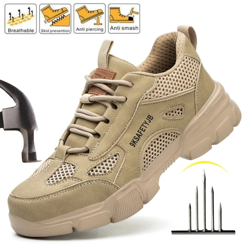 

High-quality Steel Toe Shoes for Men Indestructible Work Shoes Security Protective Shoes Non Slip Lightweight Safety Shoes