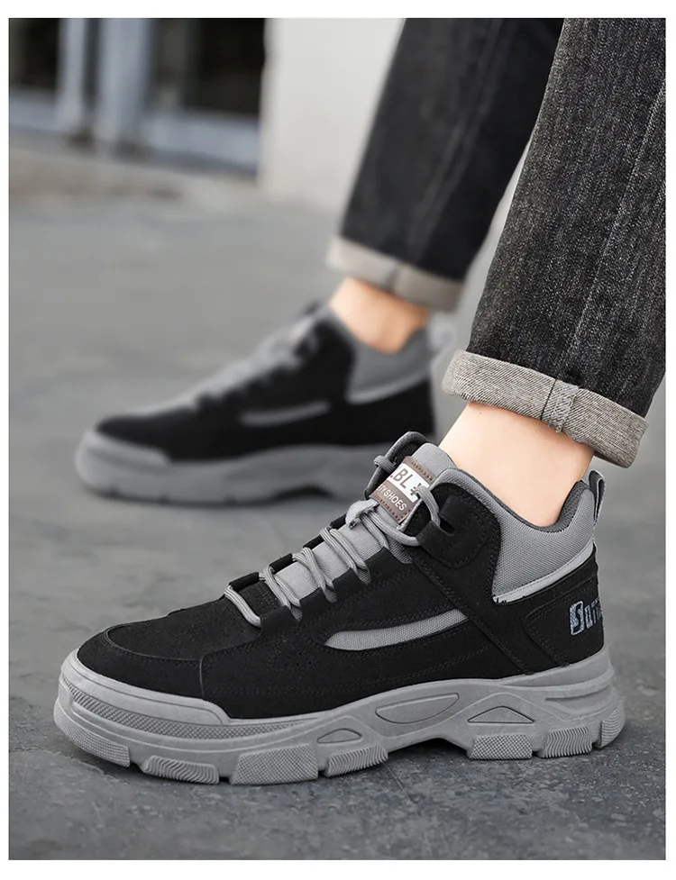 Spring Men's High-Top Breathable Work Shoes Non-Slip Wear-Resistant Labor Protection Outdoor All-Match Comfortable Labor Shoes