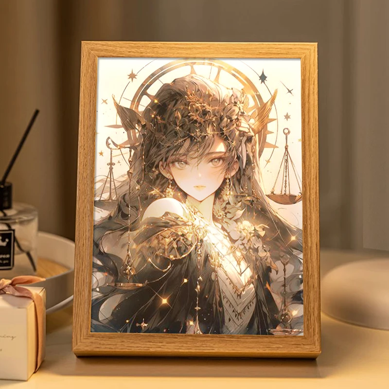 Twelve Constellations Light Painting Anime Characters Decorative Painting Room Bedroom Bedside Creative Night Light Ornaments