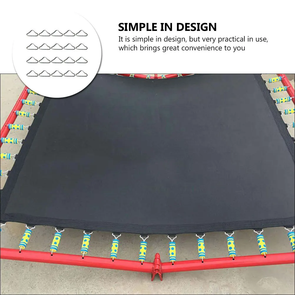 

22Pcs Iron Triangle Ring Metal Trampoline Buckles for Mesh Surface Replacement Heavy Duty Outdoor Use Trampoline Parts