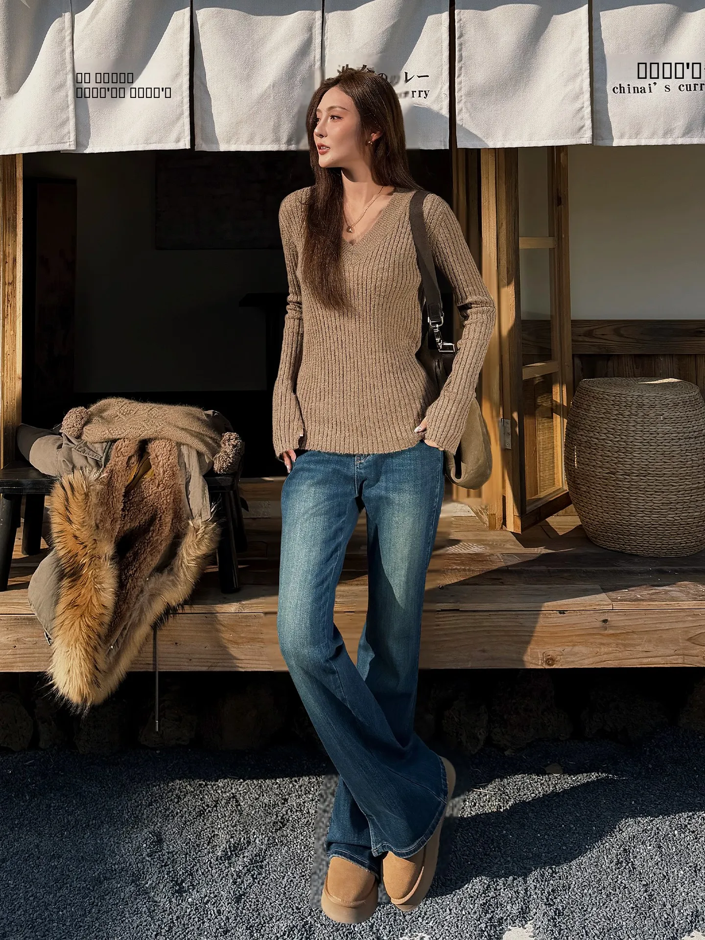 

Ретро-классические джинсы-клеш для женщин, хлопковые стрейчевые джинсовые брюки с эффектом потертости, стройнящие, осенняя модная женская одежда