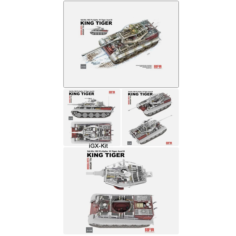 rye-field-5159-1-35-scale-sd-kfz182-king-tiger-w-full-interior-clear-parts-ver-tank-hobby-plastic-assembly-model-building-kit