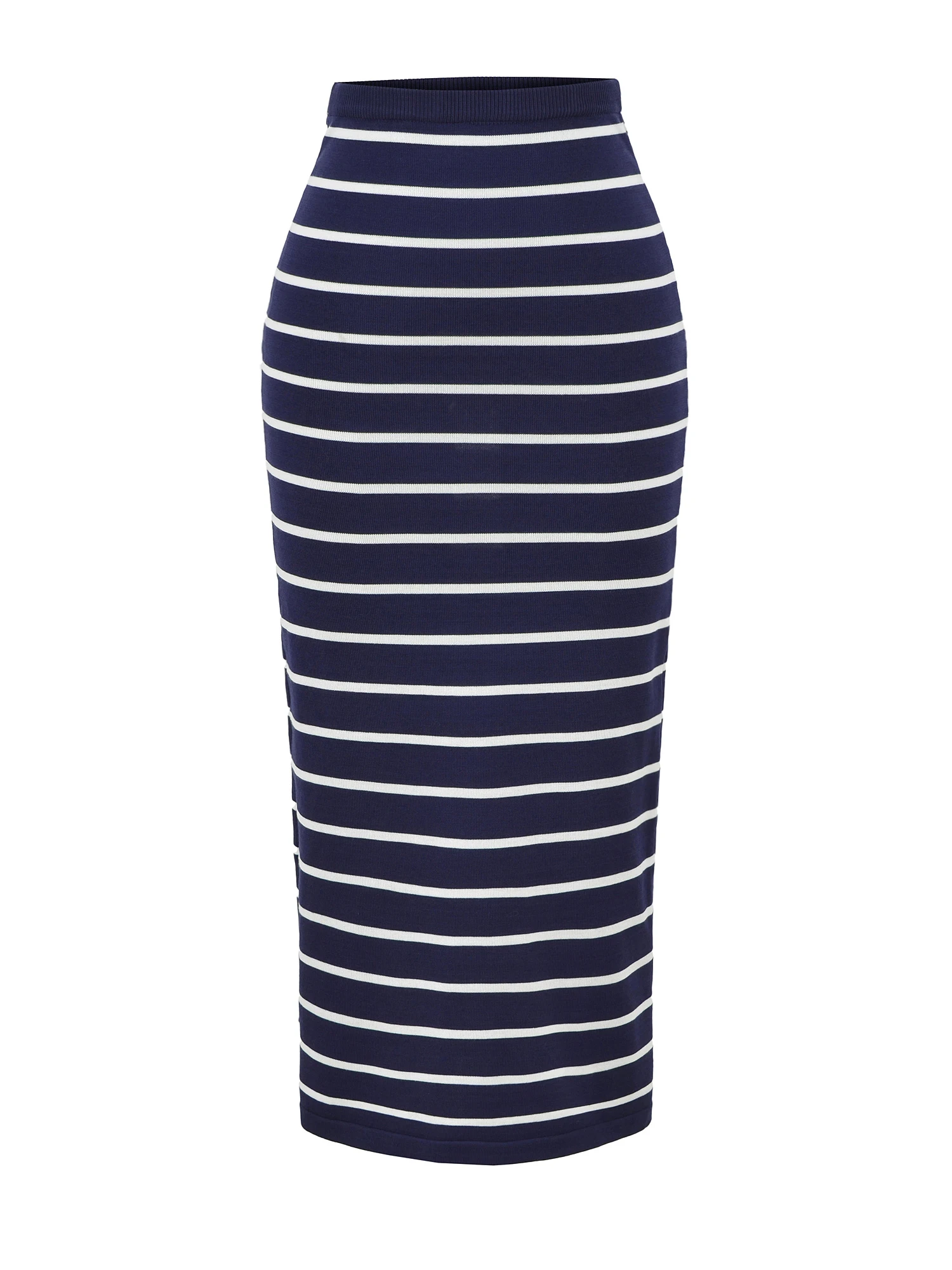 American Sle taille haute tricoté f jupe femmes coupe ajustée taille élastique couleur Blo rayé jupe décontracté Polyester mélange