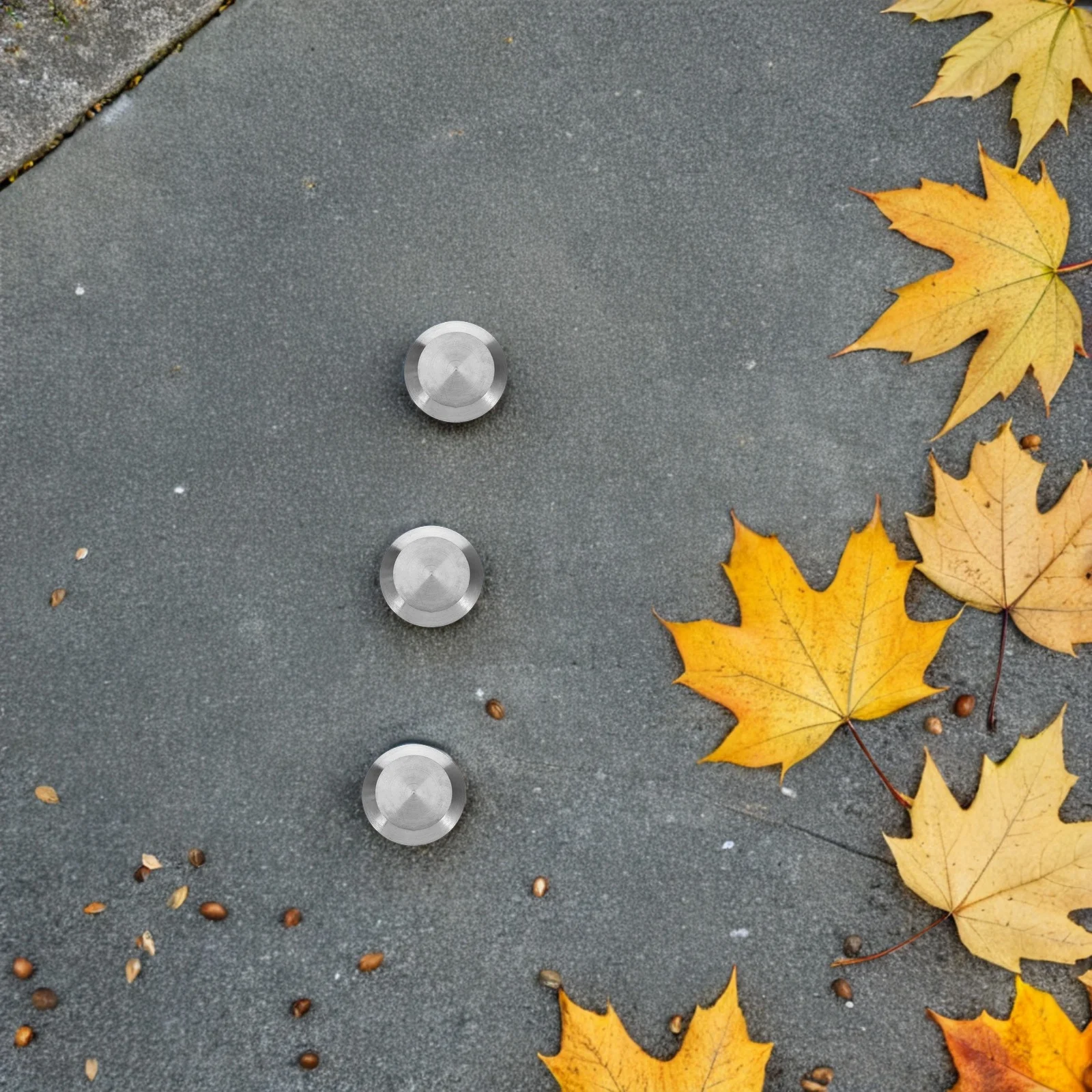 

10pcs Blind Road Studs 3.5X3.5Cm Stainless Steel Tactile Warning Nails Nonslip Safety Guidance For Sidewalks Public Spaces