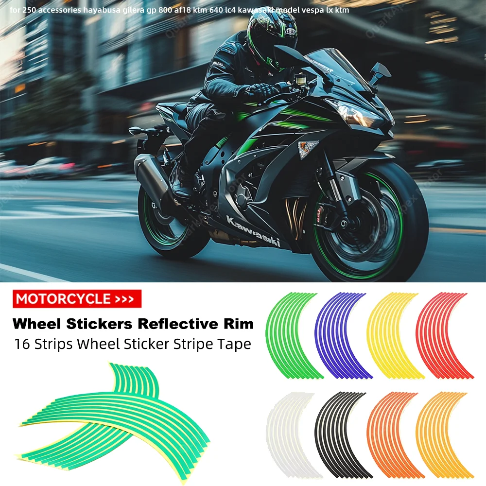 Wheel Sticker Reflective Rim Stripe Tape Motorcycle Stickers for 250 accessories hayabusa gilera gp 800 af18 ktm 640 lc4