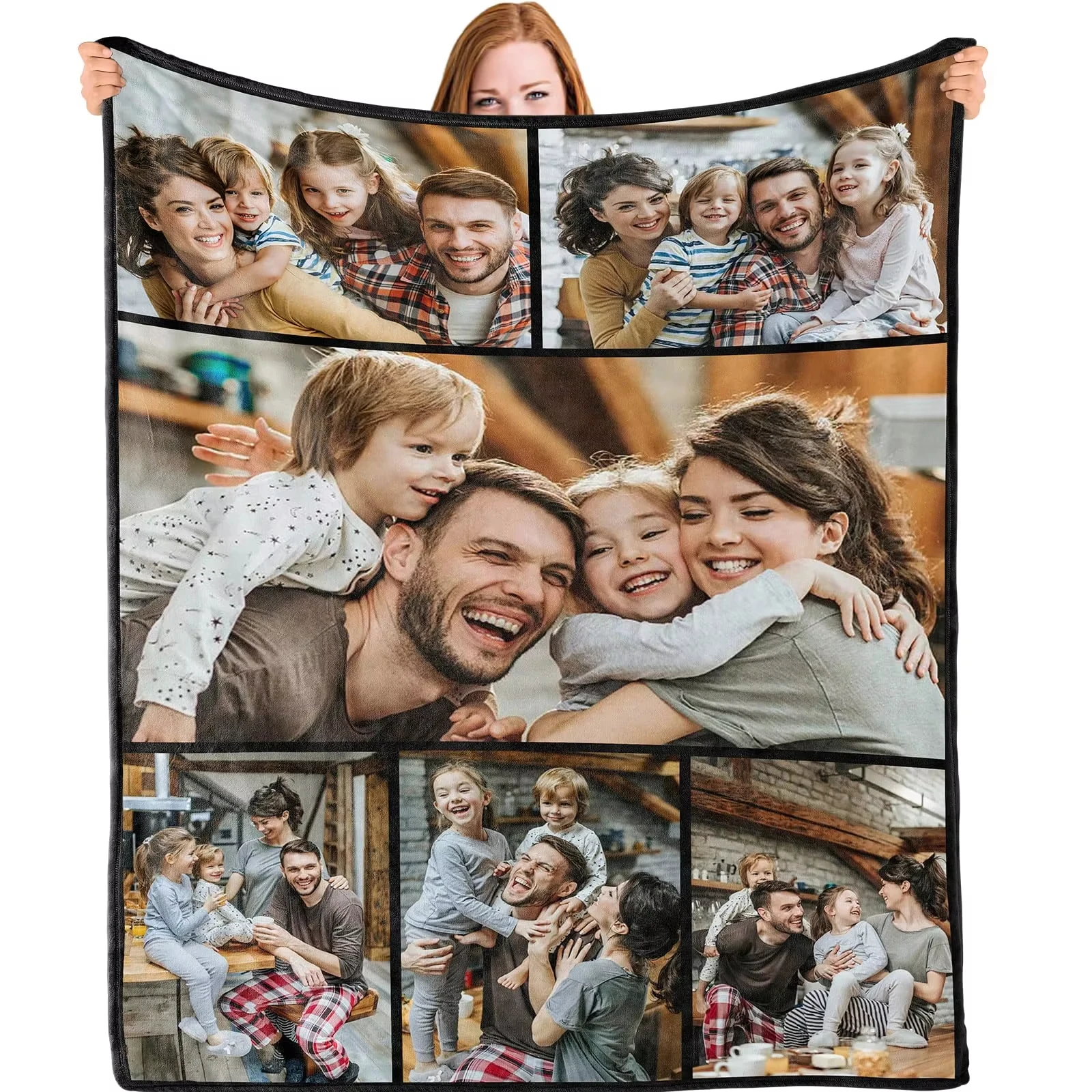 Custom Photo Flannel Throw Blanket Soft Warm For Bed Sofa Suitable All Seasons Blanket Perfect for Lover Mom Father Gift Ideas