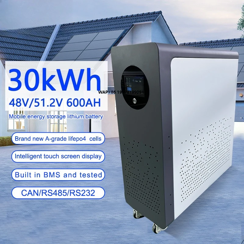 

Floor Home Lifepo4 Battery 51.2v 30kWh Mobile Lithium Ion Battery Solar Energy Storage System 48v 600ah Energy LFP