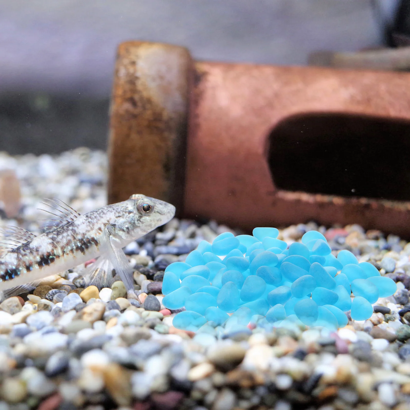 

2 Bags Tank Ornament Decorative Stone Stones Aquarium Décor Blue Fish Decorations
