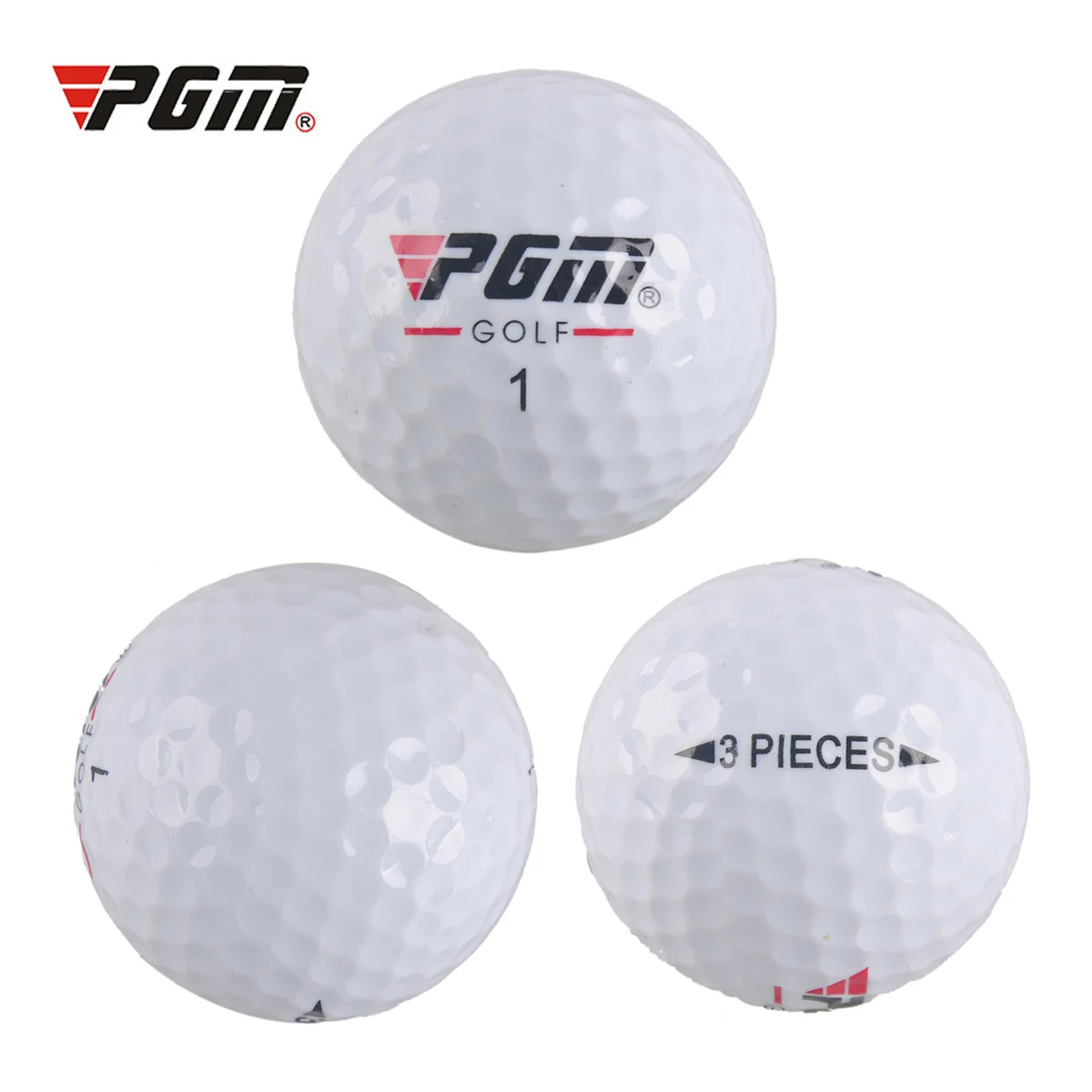 PGM Golf Ball Outdoor Sport Golf Game Training Match Competition Rubber Three Layers High Grade White 2513008