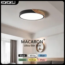 Luz de techo LED moderna para sala de estar, iluminación interior de Macaron, diseño minimalista Circular nórdico para dormitorio y estudio