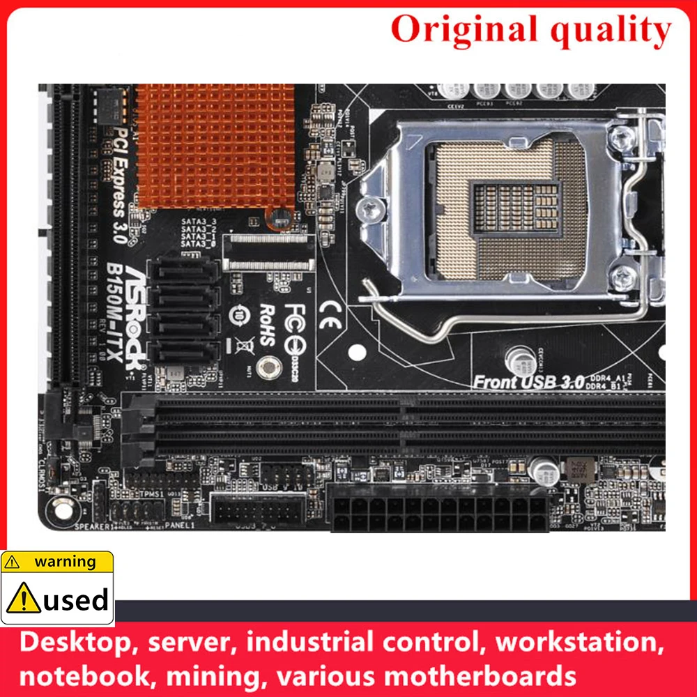 B150M-ITX Mini ITX Motherboards, usado para Intel B150 Desktop Mainboard, SATA III, USB 3.0, LGA 1151, DDR4, 32GB