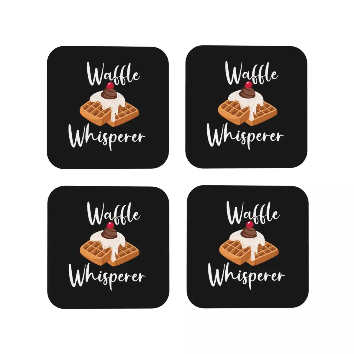 Waffle Whisperer Untersetzer Kaffeematten Tassen-Platzsets Tischunterlagen für Zuhause Küche Esszimmer Bar