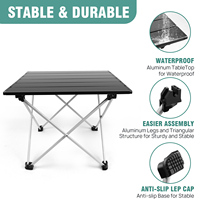Mini Folding Table, Portable Camping Table with Aluminum Table Top and Carry Bag, for Camping, Picnic, Fishing 40x35x32cm