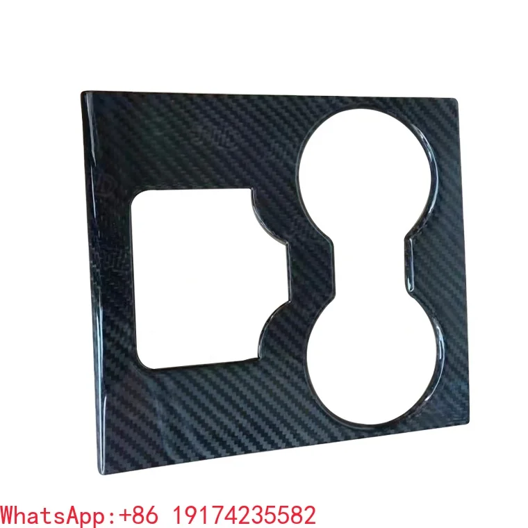 

High Standard Real Carbon Fiber Backseat Cup Holders Cover Trim for Tesla Model Y 2019+