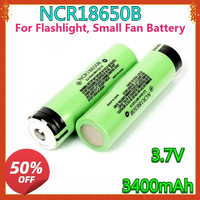 

NEW Lithium Battery, Rechargeable Battery, NCR18650B 18650B, 34B, 3.7V 3400mAh 20A Discharge for Flashlight, Small Fan