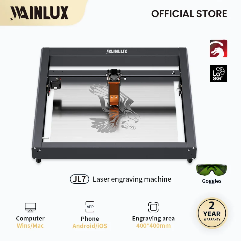 

WAINLUX Laser Engraver Machine 30W Laser Puissant CNC Diy JL7 Phone CarpentryTools Plastic Stainless Steel /Metal Printer Cutter