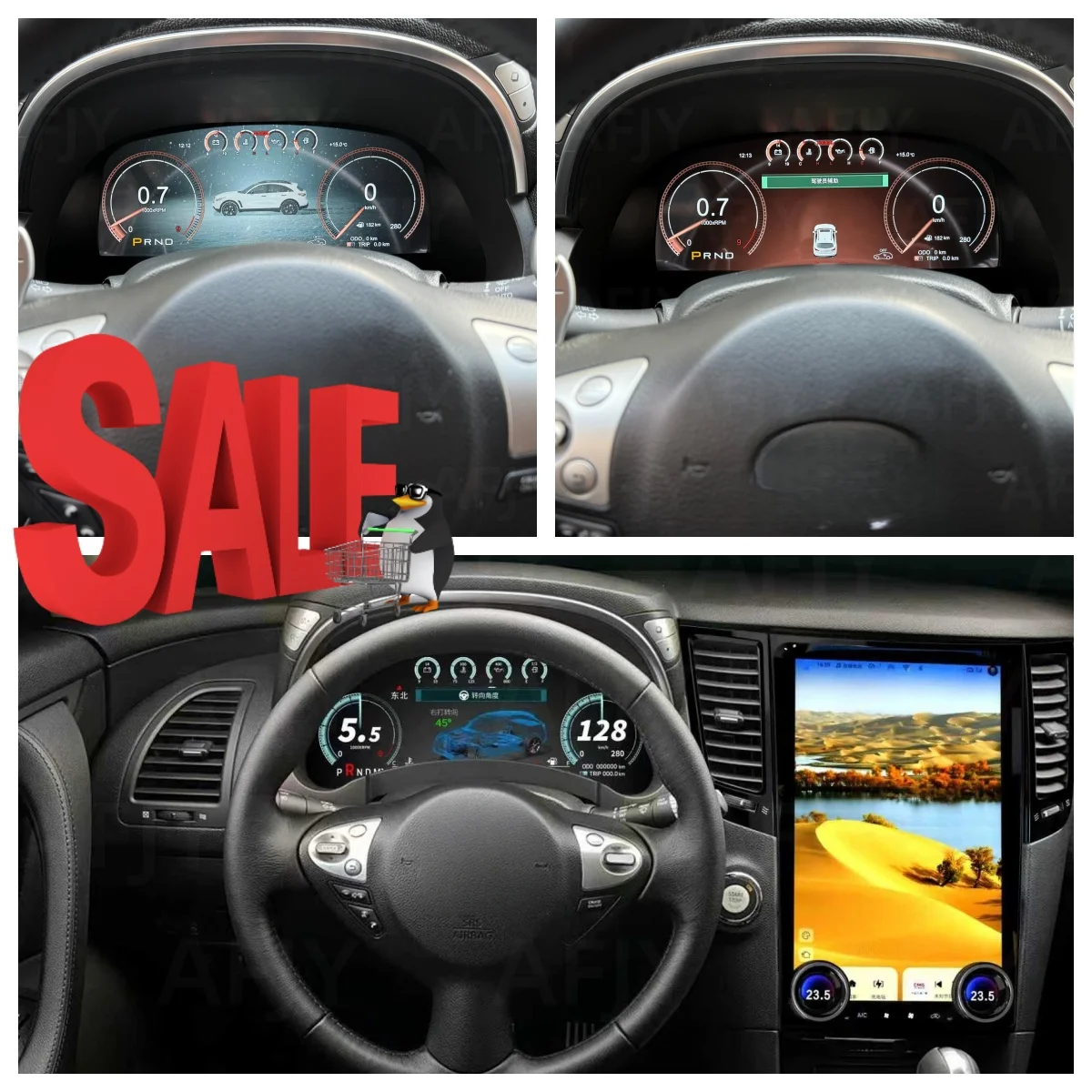 LCD Dashboard Digital Cluster Instrument Panel For Infiniti FX35 FX37 FX45 FX502009-2013/QX70 2013-2016 Linux System Speed Meter