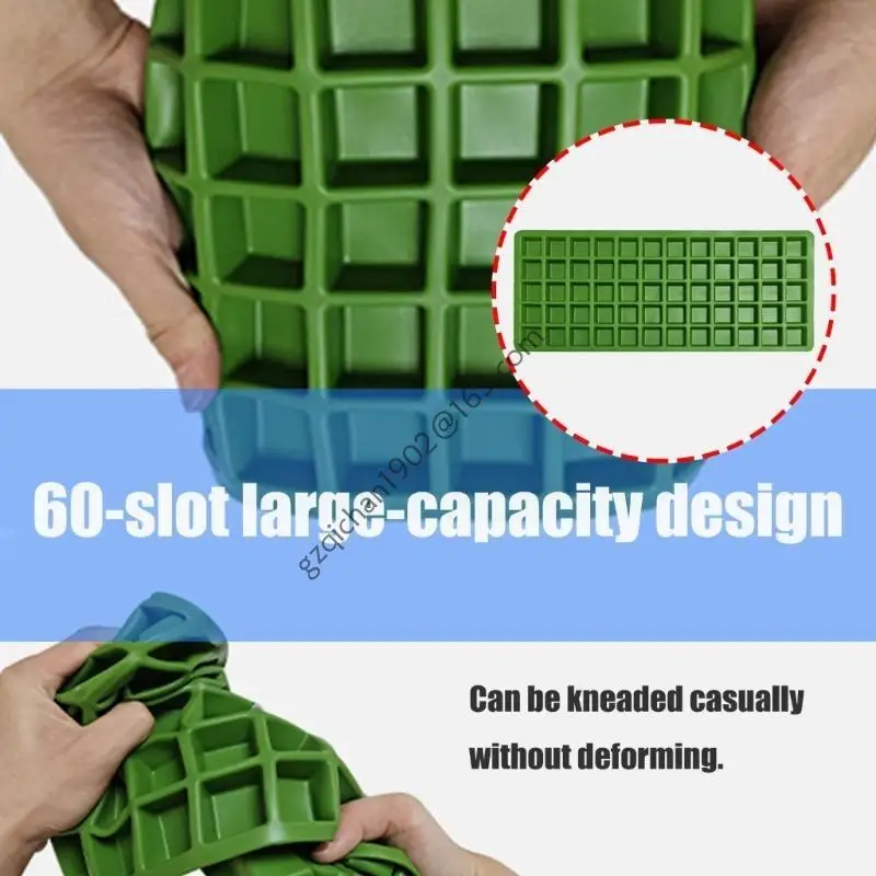 

X7ab Силиконовый кубики кубика льда 60 клеточный поднос для коктейлей Используйте сложенную плесень для льда