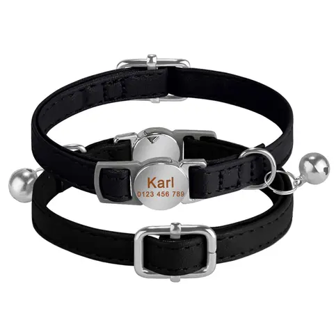 सुरक्षा ब्रेकअवे एंटी-लॉस्ट कैट कॉलर उत्कीर्णन व्यक्तिगत चमड़े के कॉलर मुफ्त नाम बेल पालतू बिल्लियों सहायक उपकरण के साथ 10 best sales टूटे हुए बिल्ली के कॉलर - №9