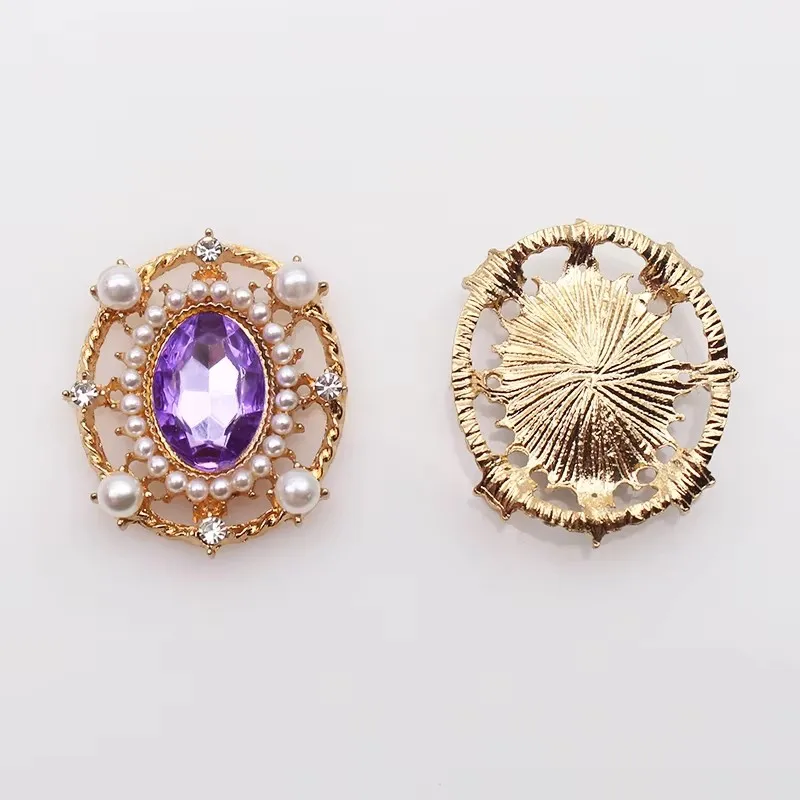 Vintage Oval Acrylic Metal Accessories DIY Wedding Candle Wine Cup Flat Bottom Ribbon Packaging Jewelry