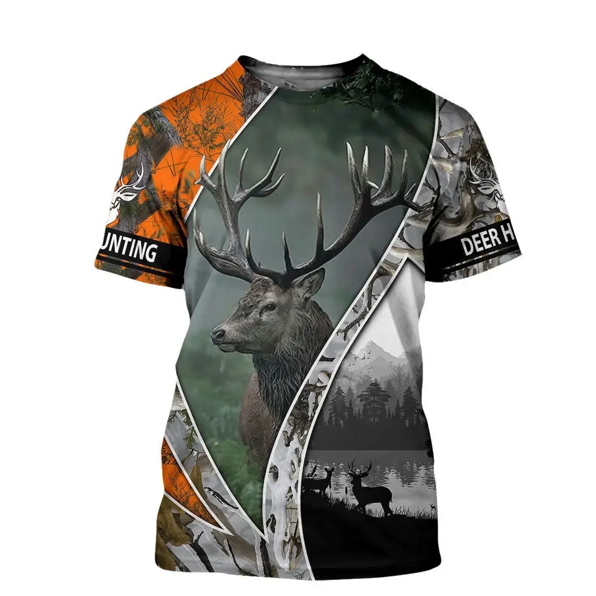 

Summer Hunter Printed T-Shirts Outdoor Sports Hunting Deer Hunting Short Sleeve Men's T-Shirts Teenagers Clothes Drop Shipping