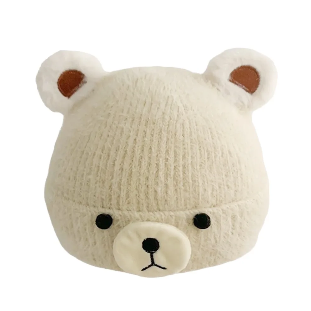 

Fashion Soft Winter Warm Hats Ear Protection Windproof Plush Bonnet Caps Korean Solid Color Baby Beret Hat Infant Girls