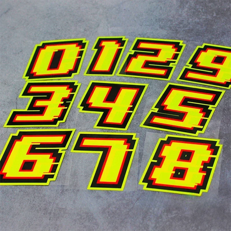 Car Styling Vinyl 0123456789 Racing Numbers Motorcycle Stickers Number Decals Motorbike Helmet Fuel Tank Fairing Decoration