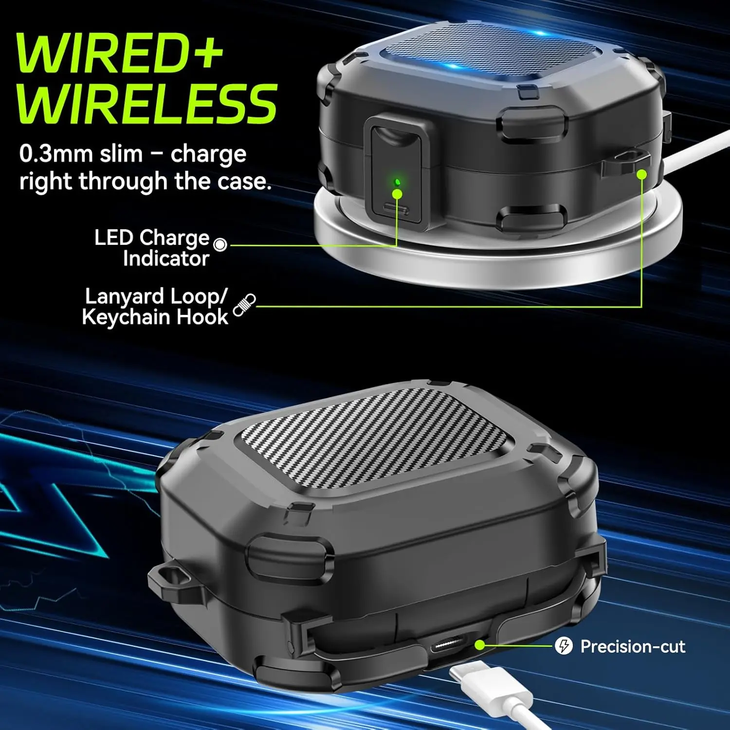 غطاء حماية لهاتف Beats Powerbeats Pro 2 2025، غطاء حماية صلب مقاوم للصدمات لهاتف Beats Powerbeats Pro 2 2025 مع سلسلة مفاتيح