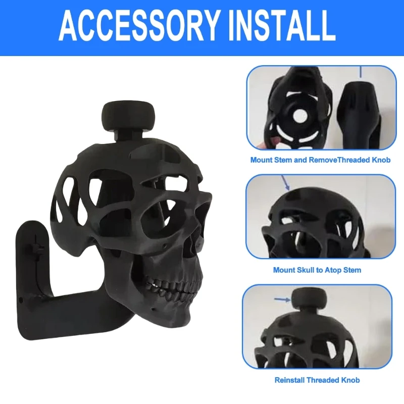 G99F Skull Hanger Helmets Holder Halloween Indoor Decoration Helmets Display Rack