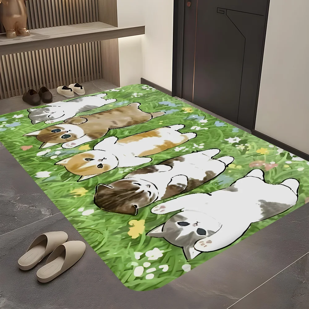 Funny Cat mofusand Floor Mat Retro Multiple Choice Living Room Kitchen Rug Non-Slip Modern Home Decor