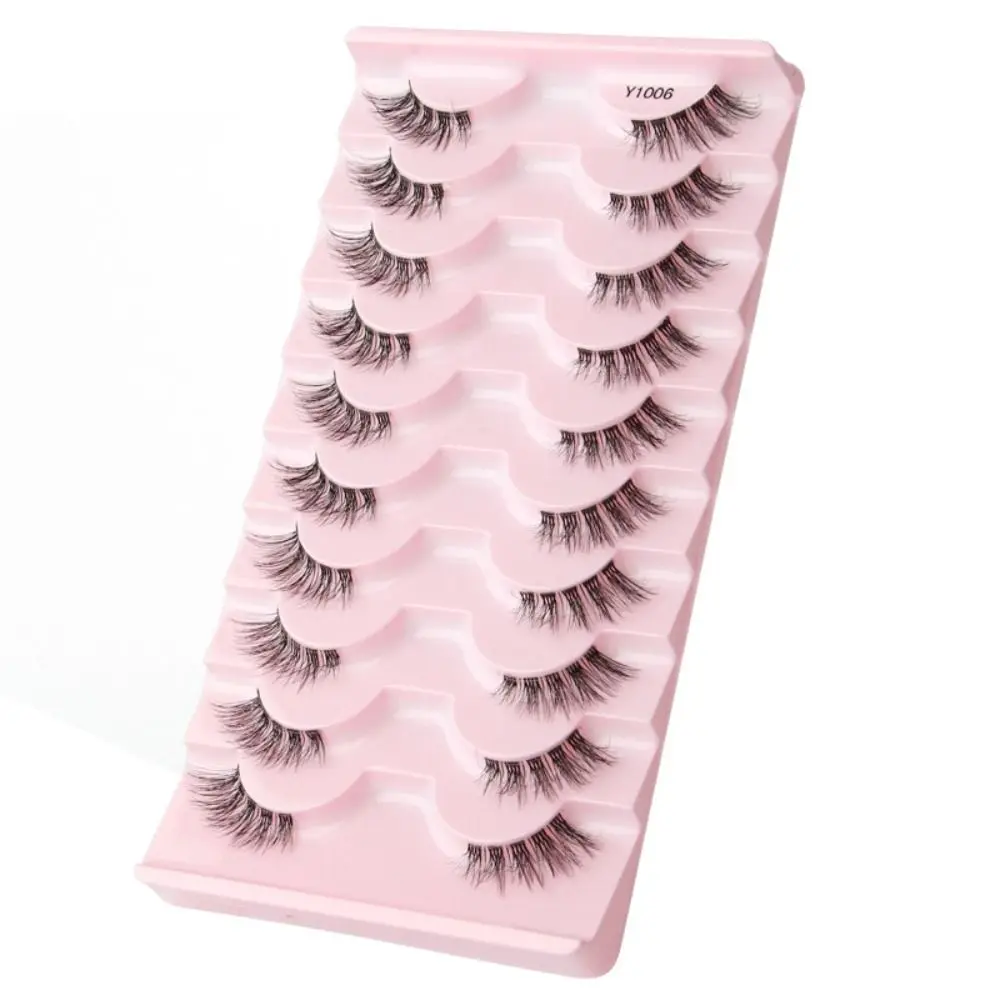 Crisscross Eye lengthening Transparent Terrier Natural Half False Eyelashes Half Eye Lashes Makeup Tools Faux Mink Lashes