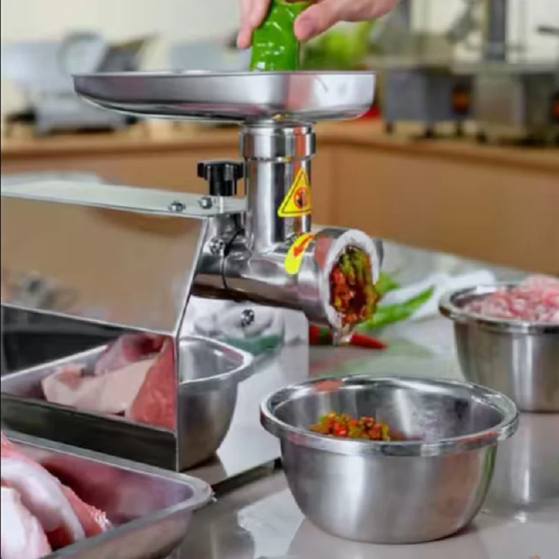 Stainless Steel Desktop Automatic Meat Mincer New Electric Motor Home Restaurant and Farm Use Electric Meat Grinder