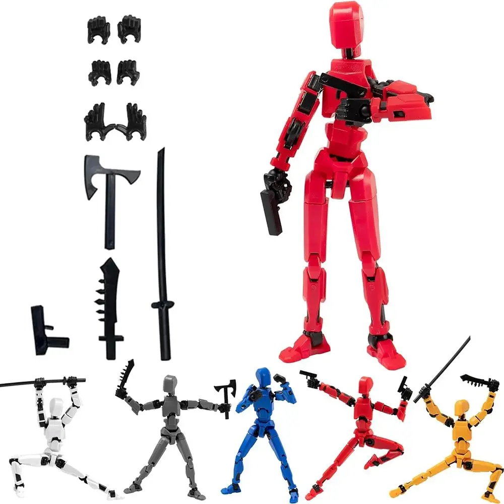 Titan T13 Action Figures Lucky Dummy 13 Robot Anime Figures Fidget Toys for Boy Autism Toy Multi Joints Movable Cool Gadget Toys